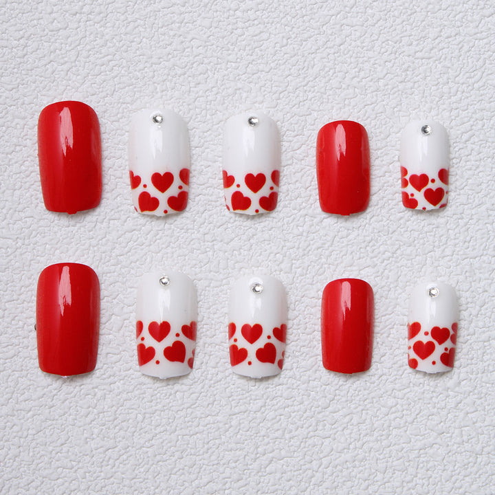 Romantic Heart-Inspired Press-On Nails Kalsten