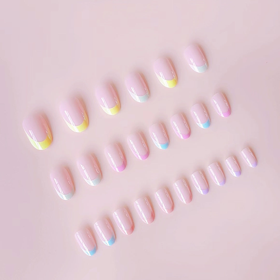 Acrylic nail set with gentle gradient and elegant tips Kalsten