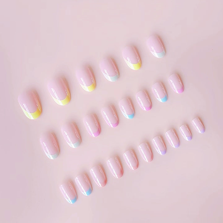 Acrylic nail set with gentle gradient and elegant tips Kalsten