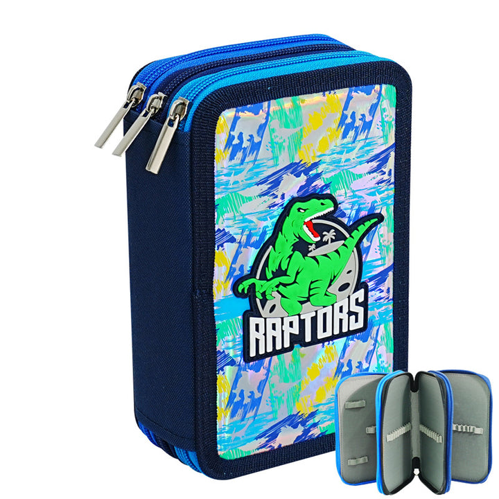 Dinosaur-Themed Dual-Zipper Pencil Case kalsten