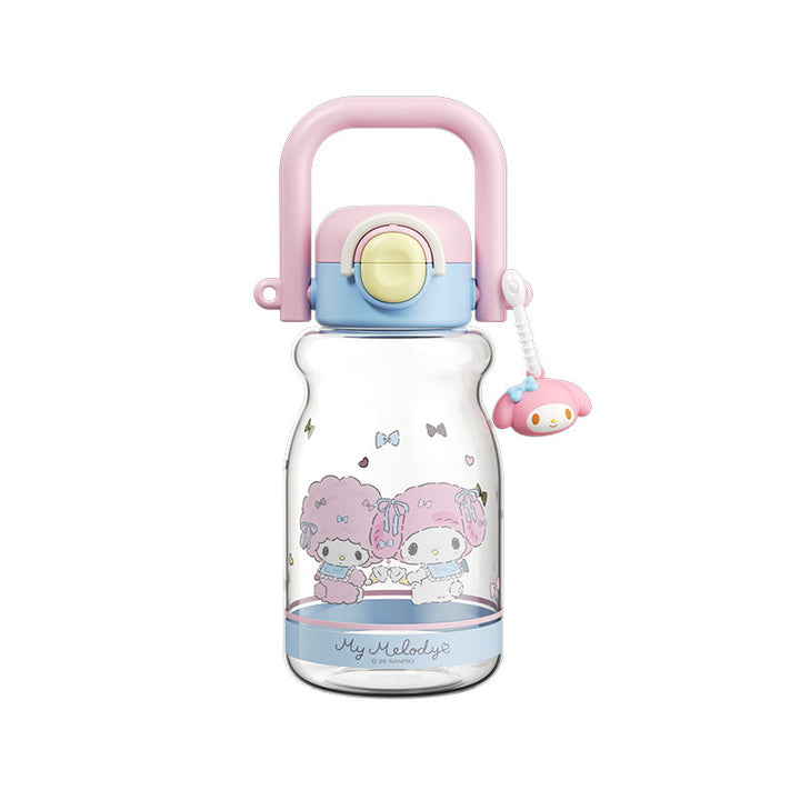 Women's water bottle with high-quality silicone carrying handle and playful character design Kalsten