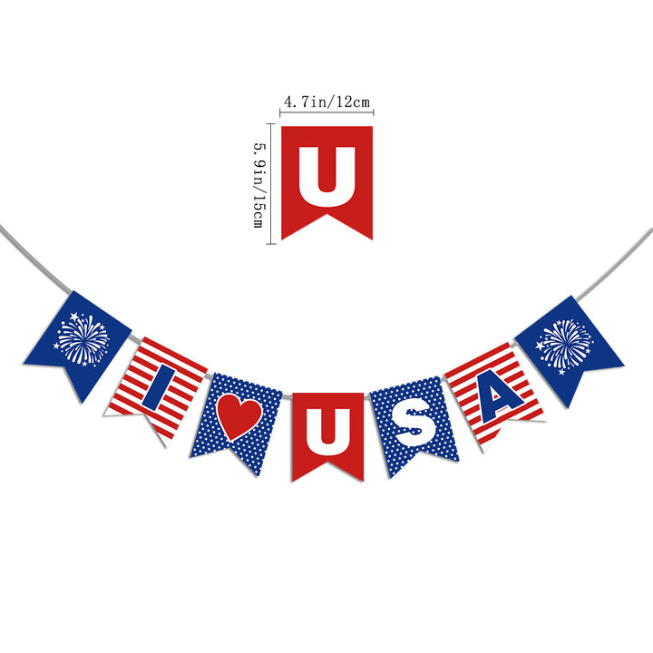 Unisex nan pennant string made of durable polyester with star and stripe motif for party decoration Kalsten