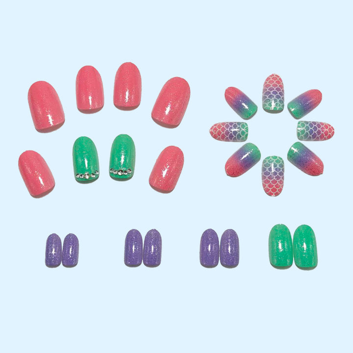 Sparkling Art Nails in Mermaid Design Kalsten