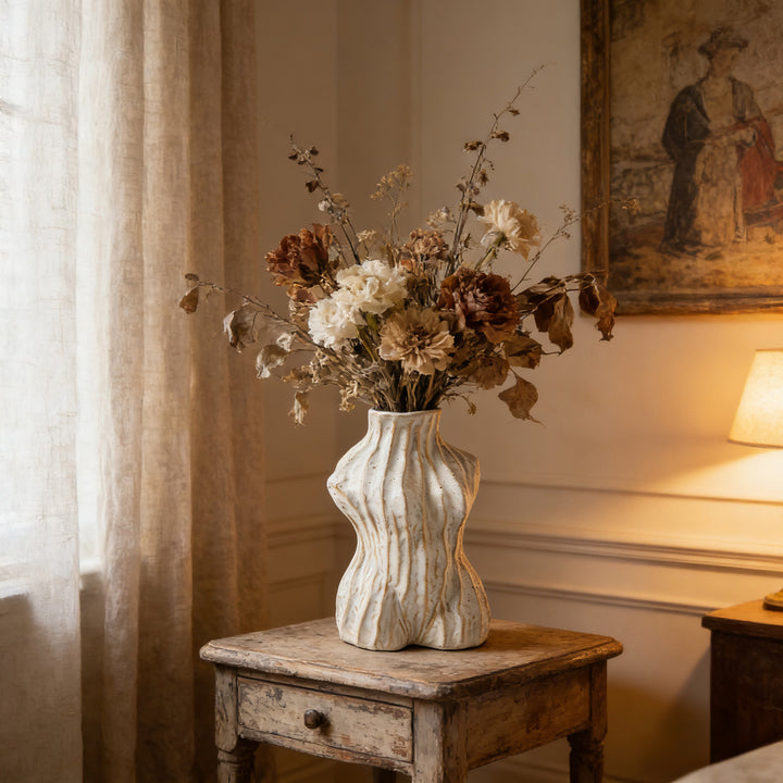 Contoured Bust-Shape Decorative Ceramic Vase