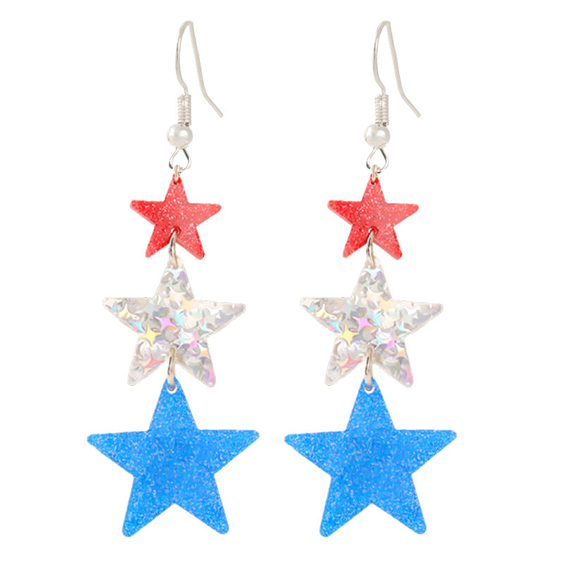 Women's nan patriotic horseshoe enamel dangle earrings with star-accented design and fishhook findings Kalsten