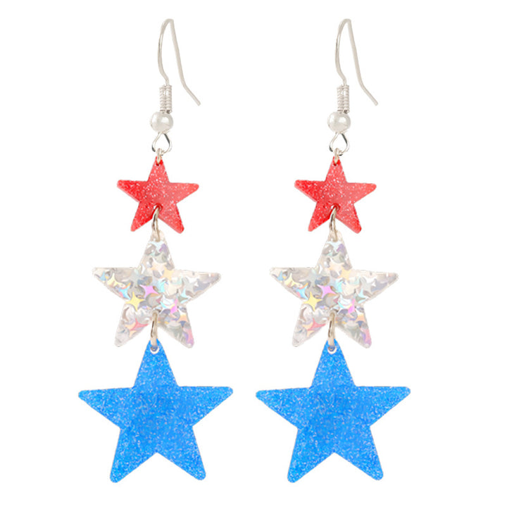 Women's nan patriotic horseshoe enamel dangle earrings with star-accented design and fishhook findings Kalsten