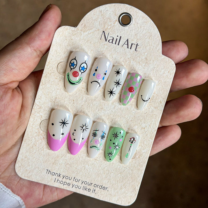 Playful Press-On Nail Art Set Kalsten