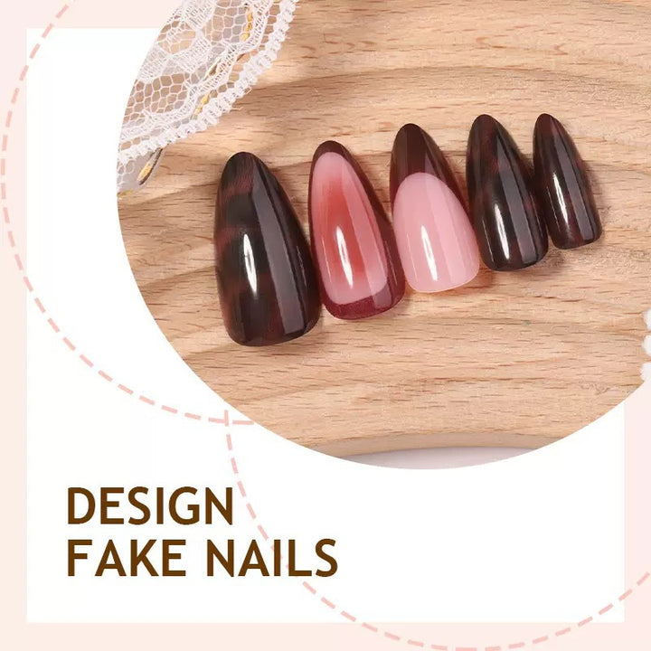 Acrylic nail set with stylish stiletto design and exciting color gradient Kalsten