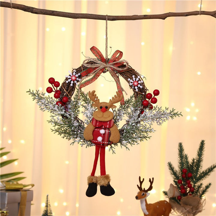 Festive Reindeer Door Wreath Decoration Kalsten