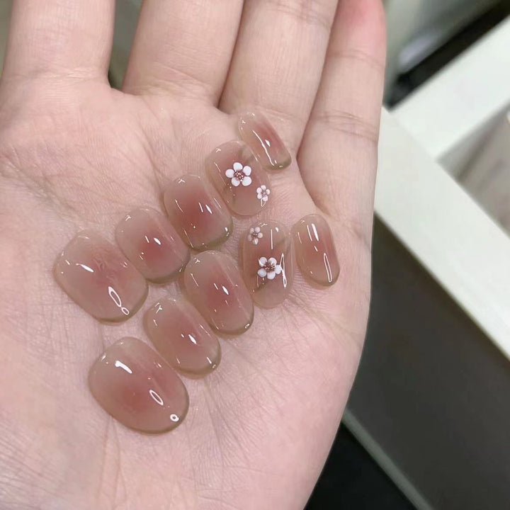Premium Floral-Embellished Press-On Nail Set Kalsten