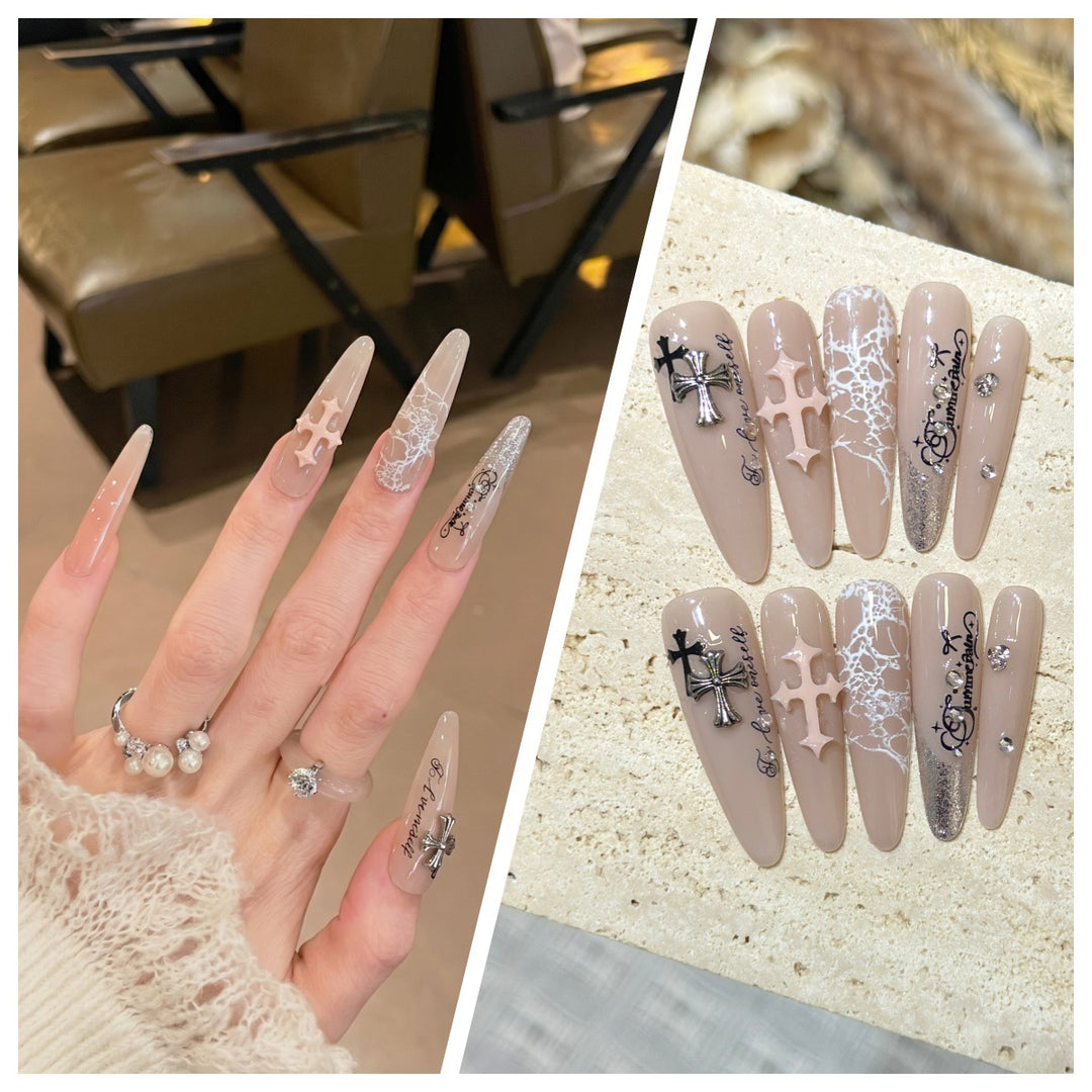 Artistic Stiletto Press-On Nail Set with Charming Patterns Kalsten