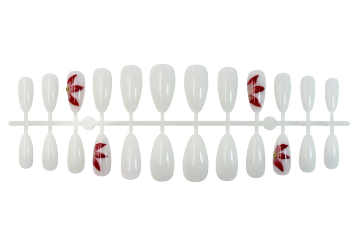 Artificial nail set with elegant flower decorations Kalsten