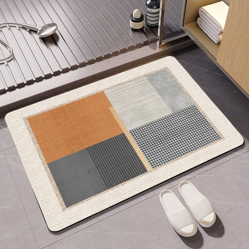 Textured Geometric Bath Mat Kalsten