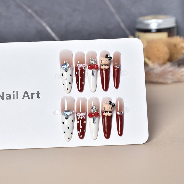 Artistic Press-On Nail Set with Holiday Designs Kalsten