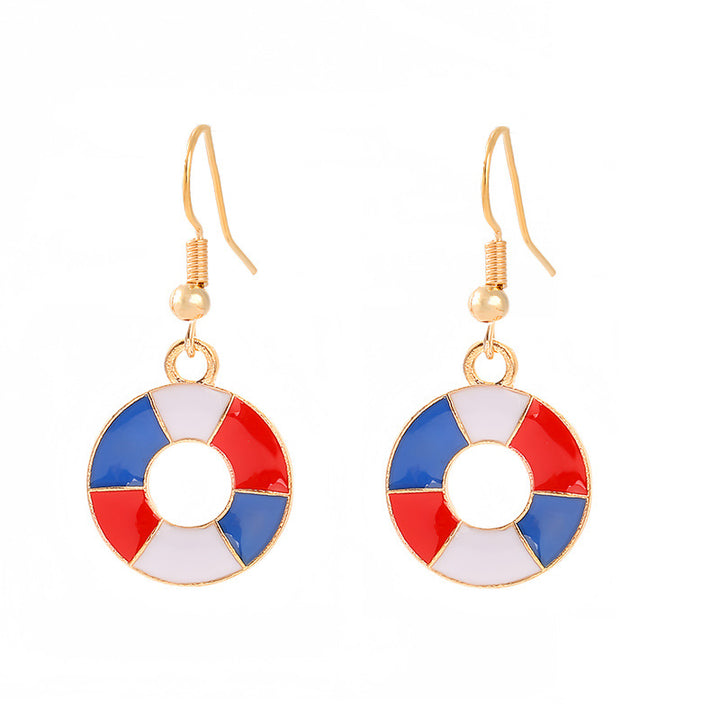 Women's nan patriotic horseshoe enamel dangle earrings with star-accented design and fishhook findings Kalsten