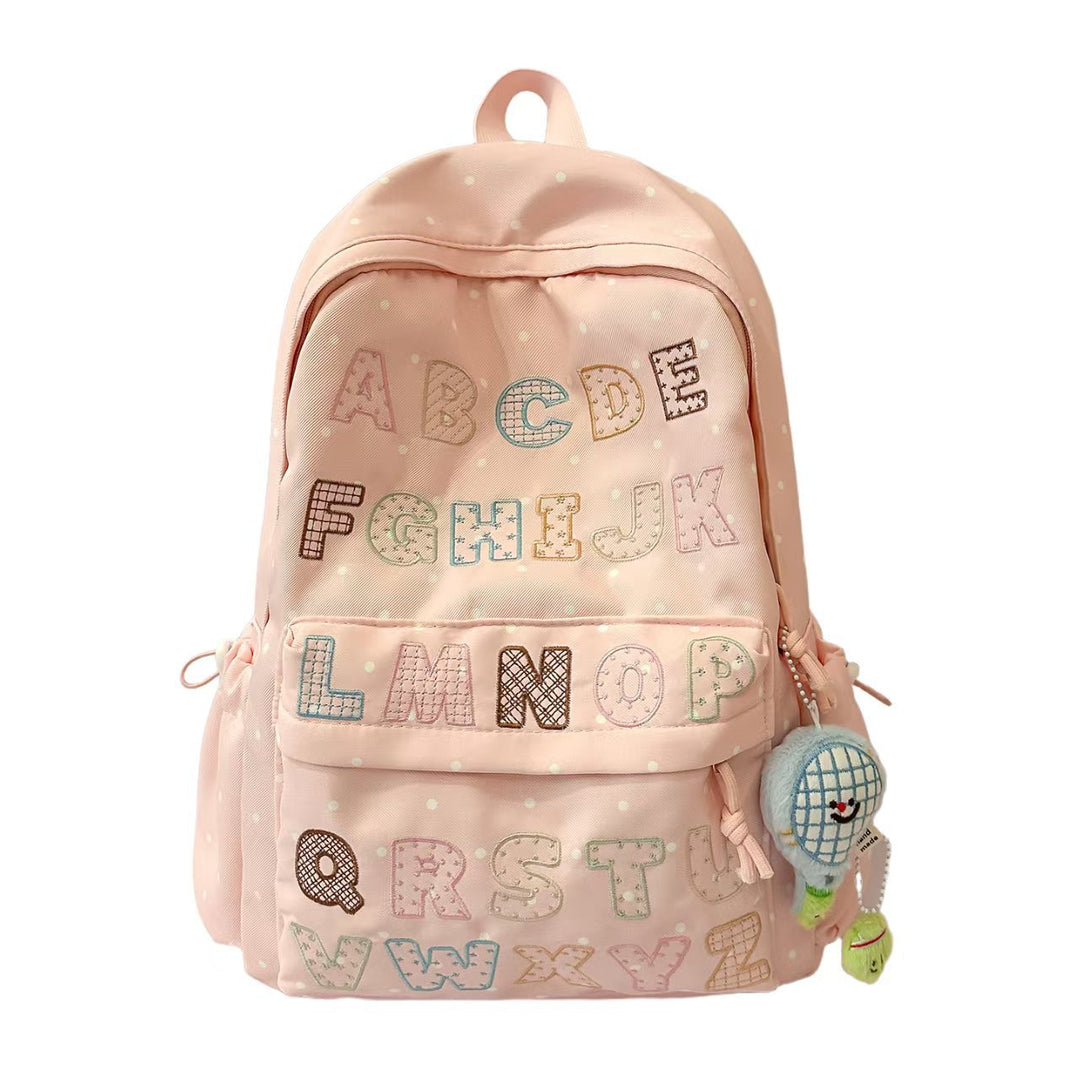 Backpack with Innovative ABC Motif and Multifunctional Pockets Kalsten