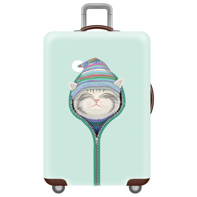 Women's Hard Shell Suitcase with Cute Cat Design Kalsten