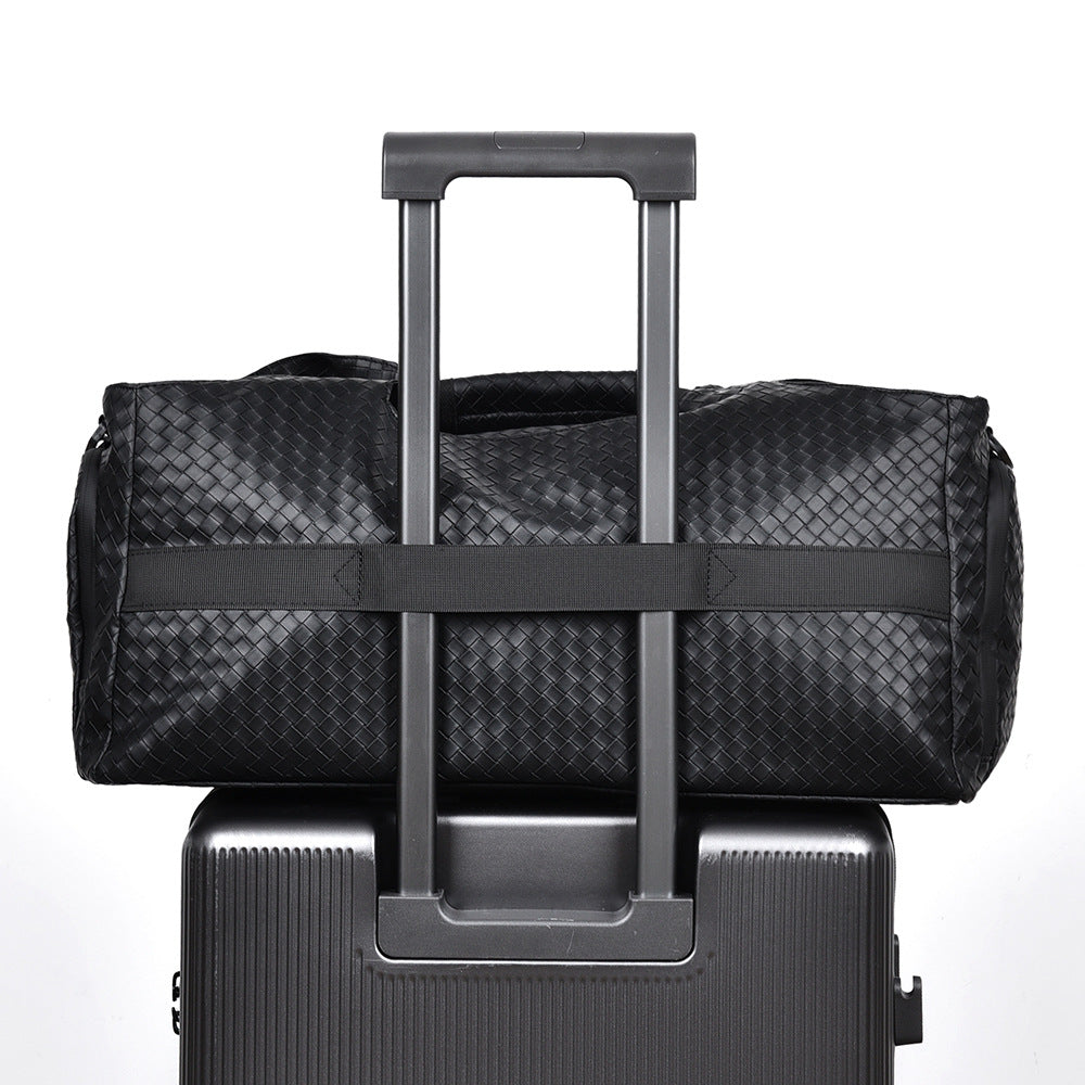 Woven Leather Travel Duffel Bag Kalsten