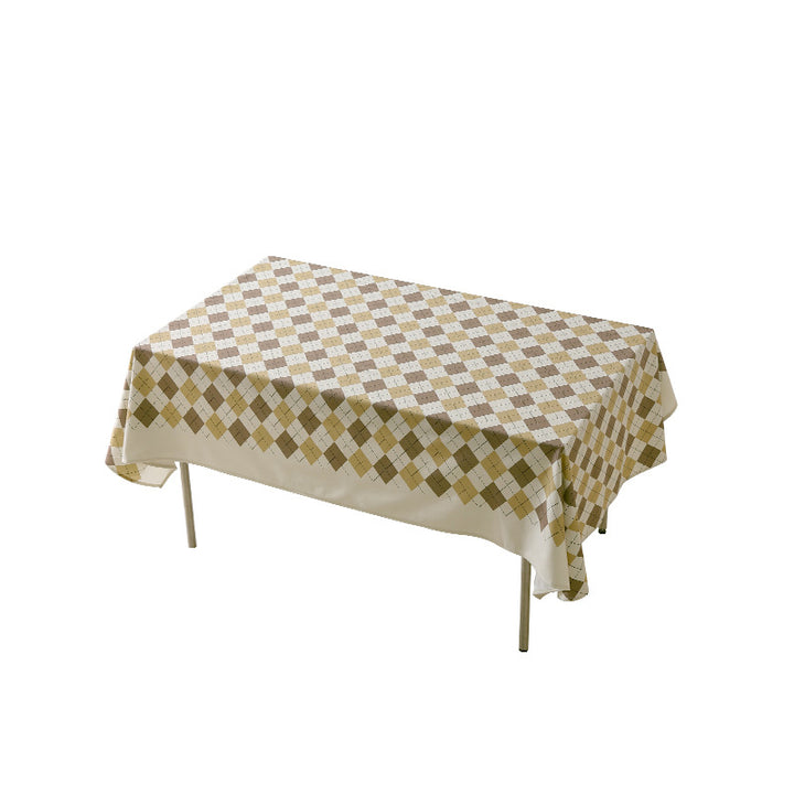 Diamond tablecloth made of easy-care cotton-polyester blend with decorative checkered pattern Kalsten