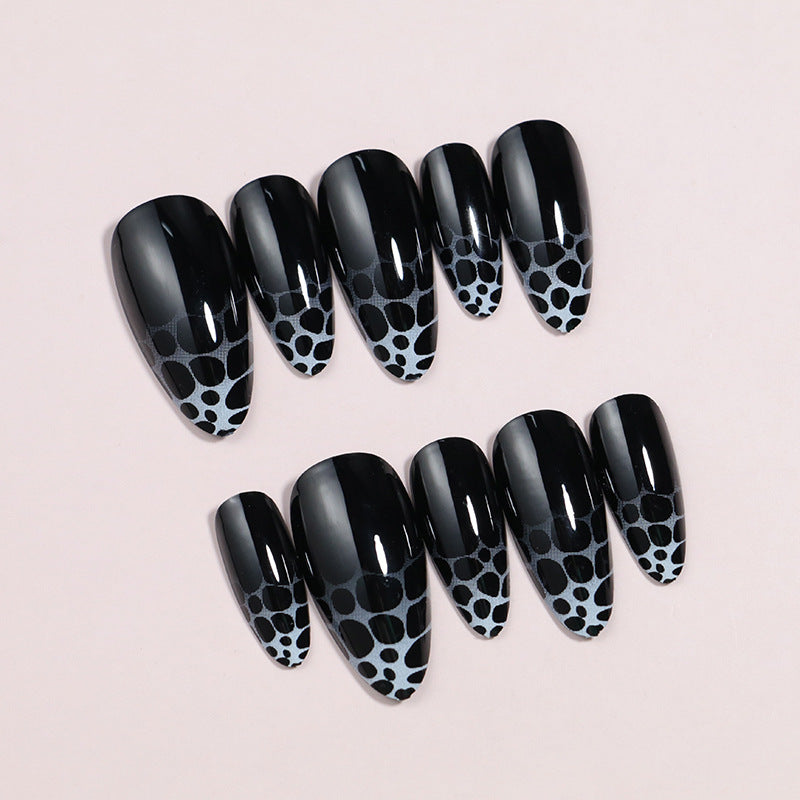 Artistic Press-On Nail Set with Geometric Design Kalsten