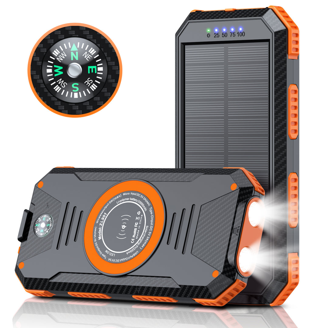 Solar-powered power bank with integrated compass and LED lighting Kalsten
