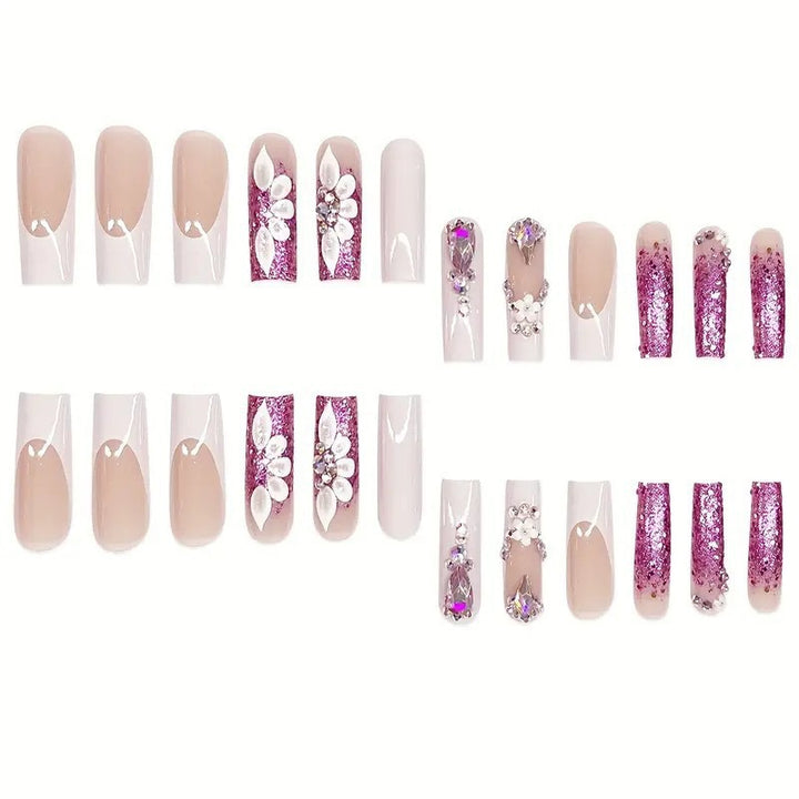 Artistic Rhinestone-Embellished Press-On Nail Extensions Kalsten