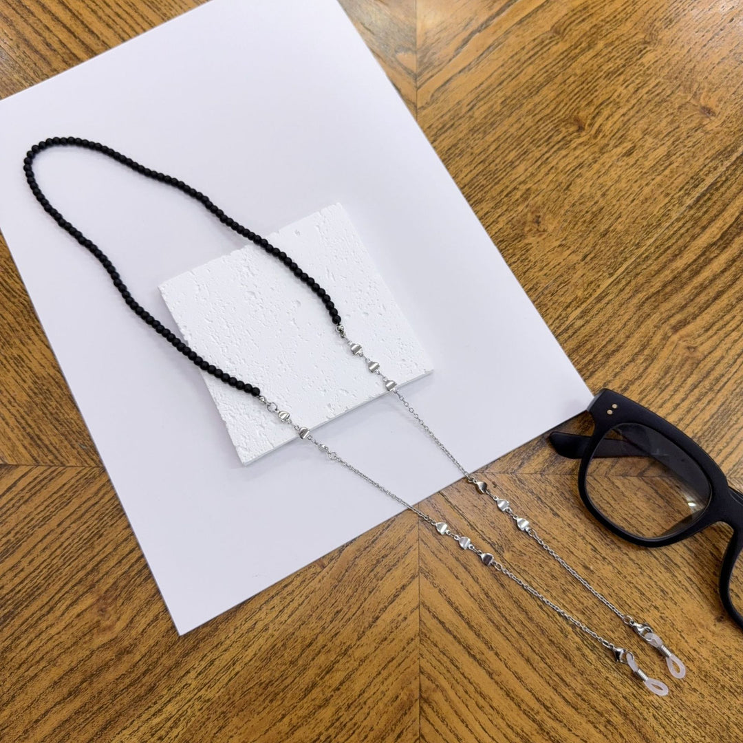 Beaded Eyewear Chain with Silver Accents Kalsten