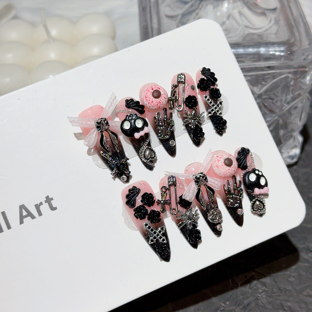 Gothic Themed Decorative Press-On Nail Art Set
