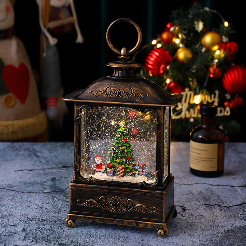 Glittering Christmas lantern with snow scenes Kalsten