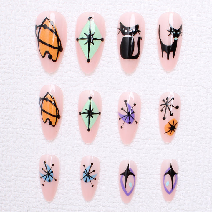 Artificial nail set with artistic Halloween designs Kalsten
