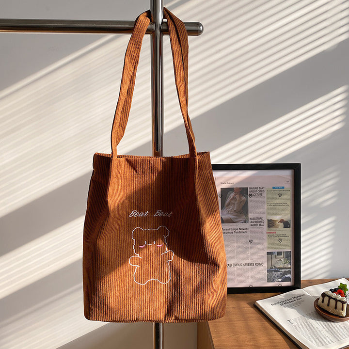 Cute Cartoon Bear Canvas Tote