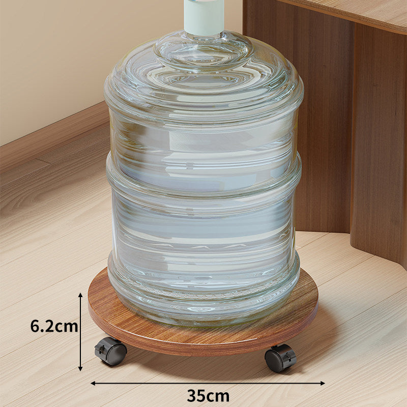 Rolling Wooden Water Jug Dolly with Swivel Casters and Low-Profile Platform