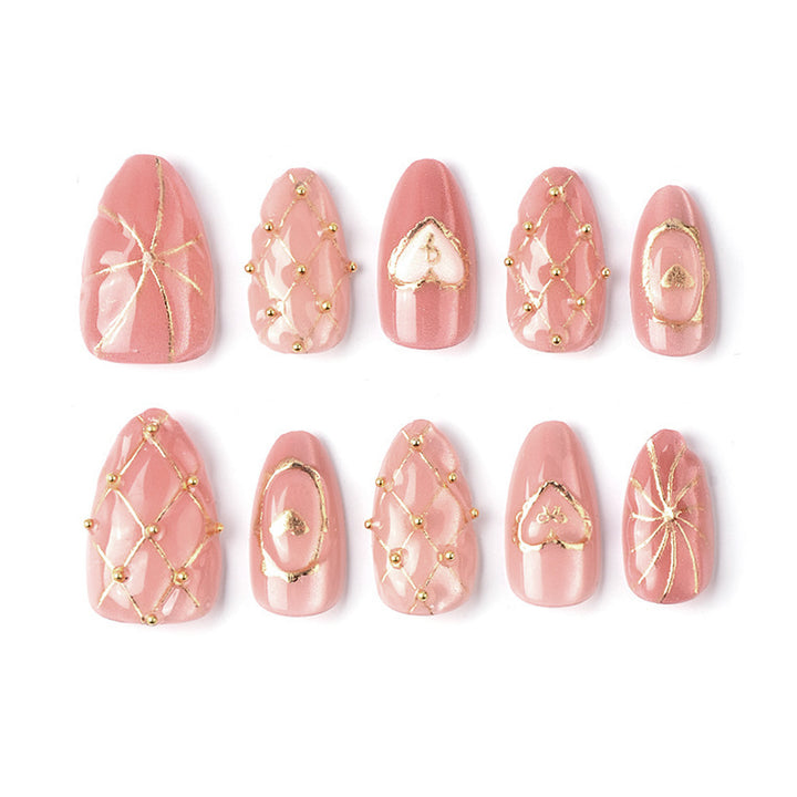 Artistic Heart-Accent Press-On Nails Set Kalsten