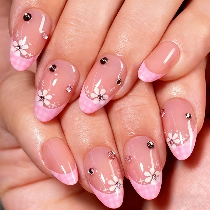 Artistic Floral-Embellished Press-On Nail Set Kalsten