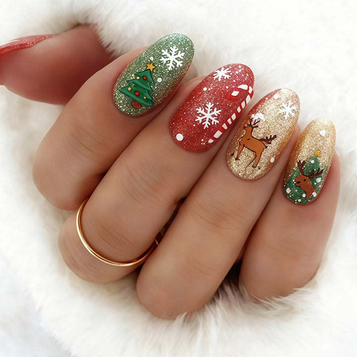 Holiday-Themed Glittery Press-On Nail Collection Kalsten