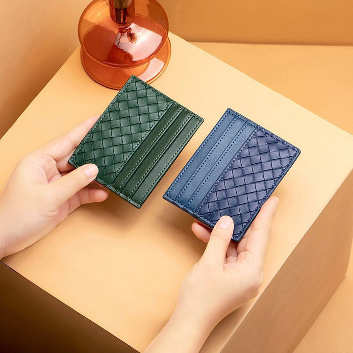 Premium Woven Leather Cardholder Kalsten
