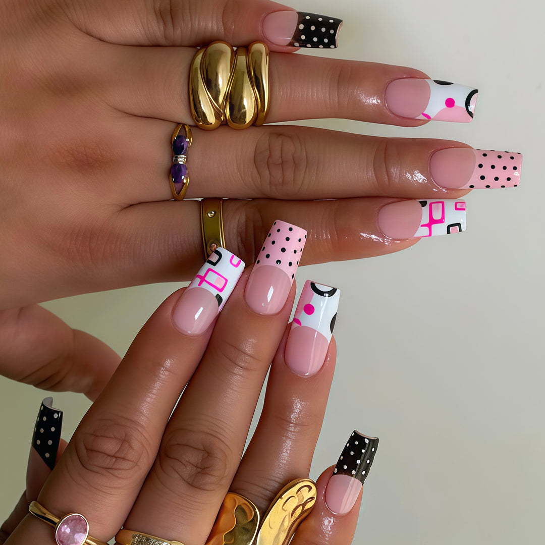 Decorative Long Press-On Nail Art Tips Kalsten