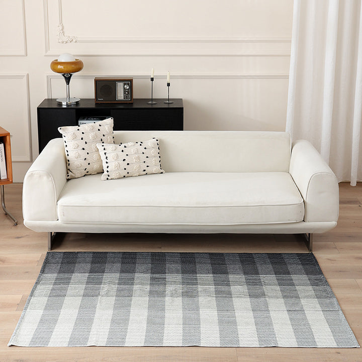 Striped Flat-Woven Cotton Rug in Kilim Style Kalsten