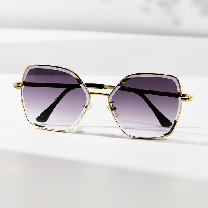Women geometric sunglasses with fashionable gold frame Kalsten