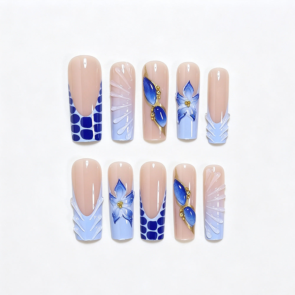 Artistic Long Acrylic Nail Design Kalsten
