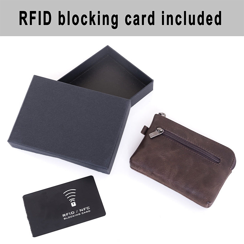 Compact Leather Zippered Cardholder Kalsten