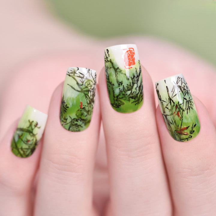 Artificial nails with bamboo design Kalsten