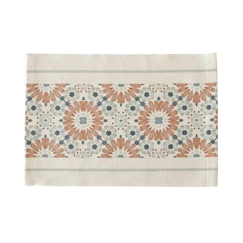 Woven placemat made of cotton blend with geometric diamond trim and fine texture Kalsten