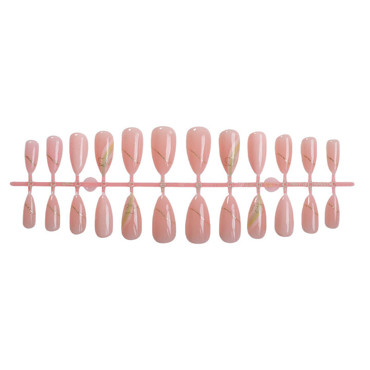 Elegant Press-On Nail Set with Gold Foil Accents Kalsten