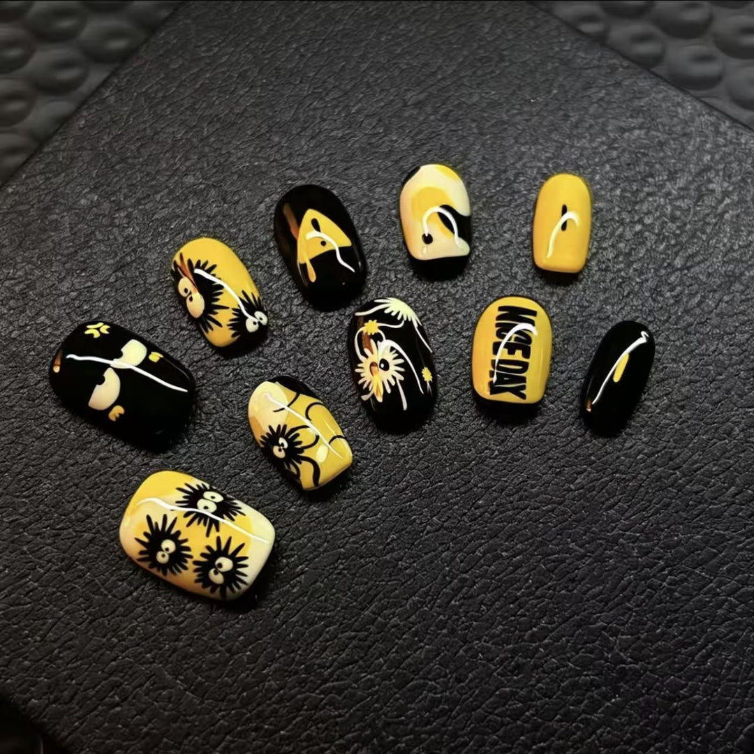 Artistic Coffee-Inspired Press-On Nail Art Set Kalsten
