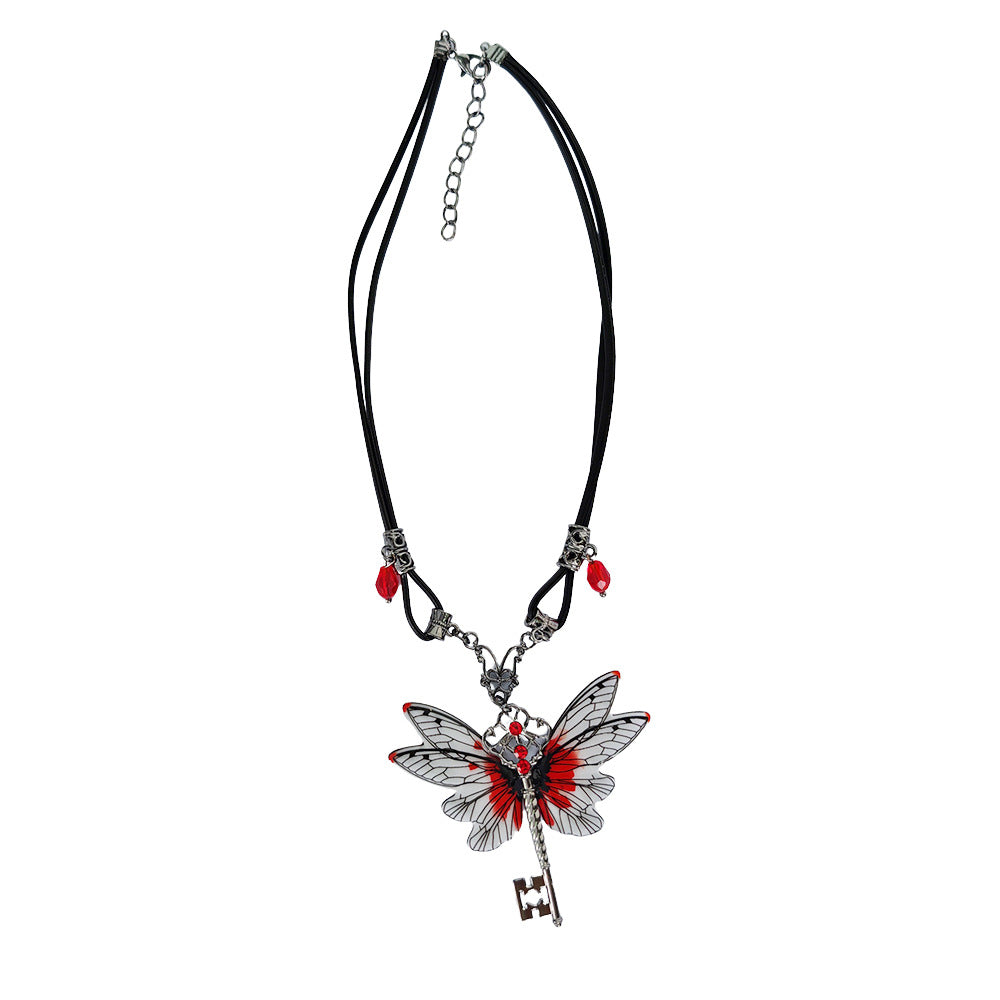 Artistic Butterfly Key Pendant Necklace Kalsten