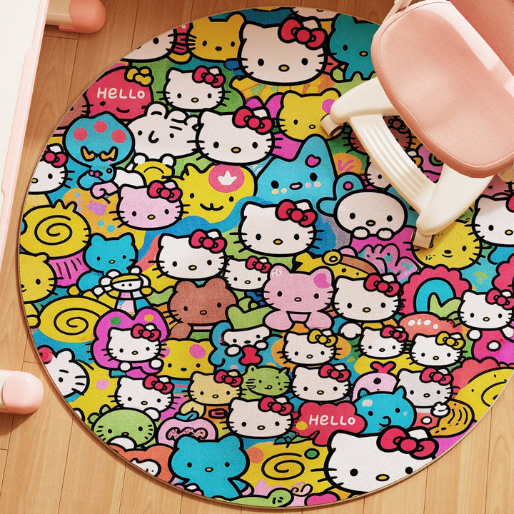 Playful Cartoon-Themed Round Area Rug