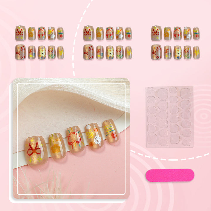 Artistic Decorative Press-On Nail Art Set