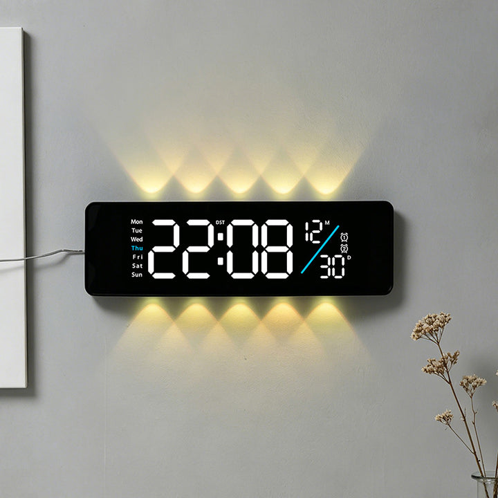Digital display alarm clock with weekday display and temperature Kalsten