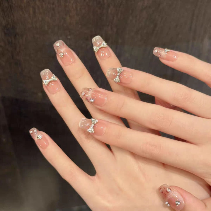 Decorative Rhinestone Bow Press-On Nail Set Kalsten